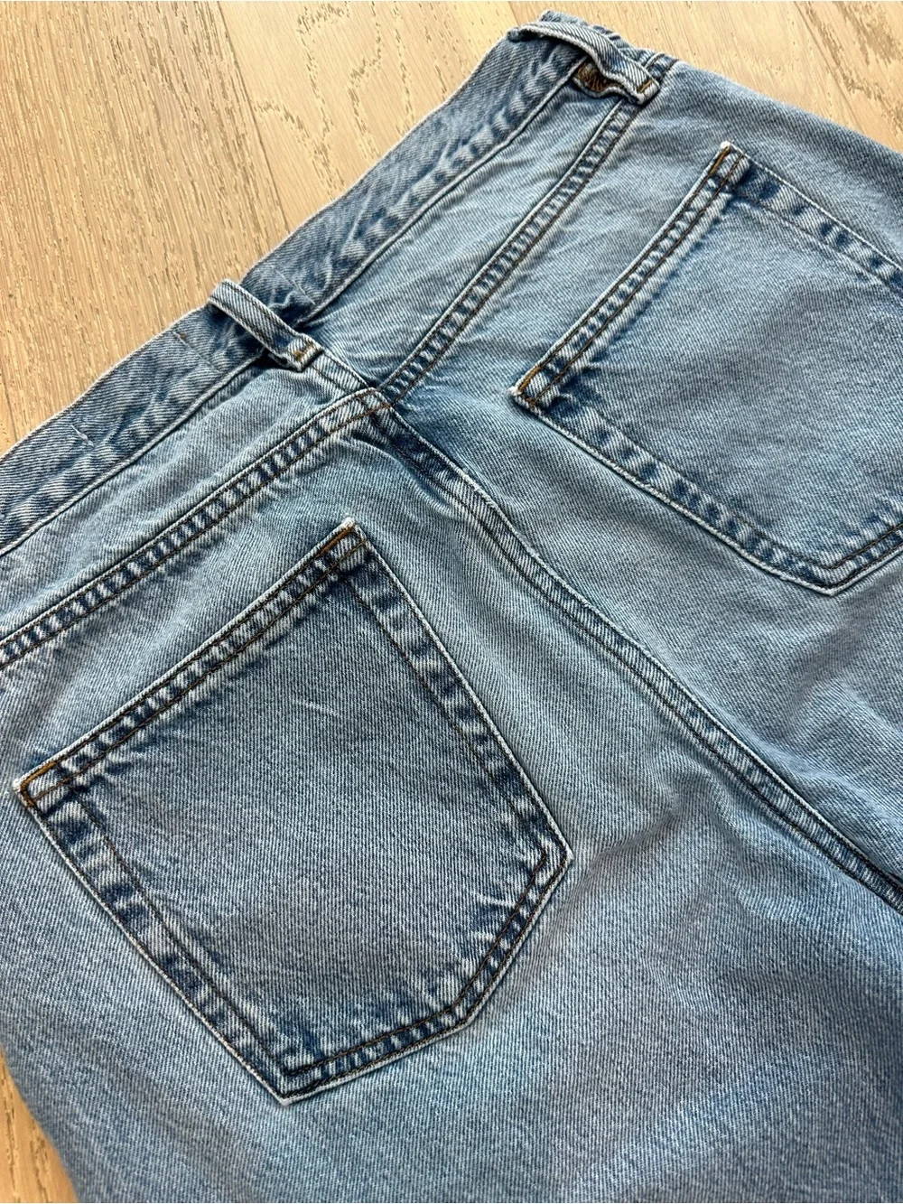 Frame Denim The Hang Women's Blue Straight Jeans Cotton Summer Streetwear - Picture 6 of 8